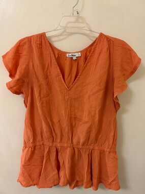 Sam Edelman Orange V-neck Blouse